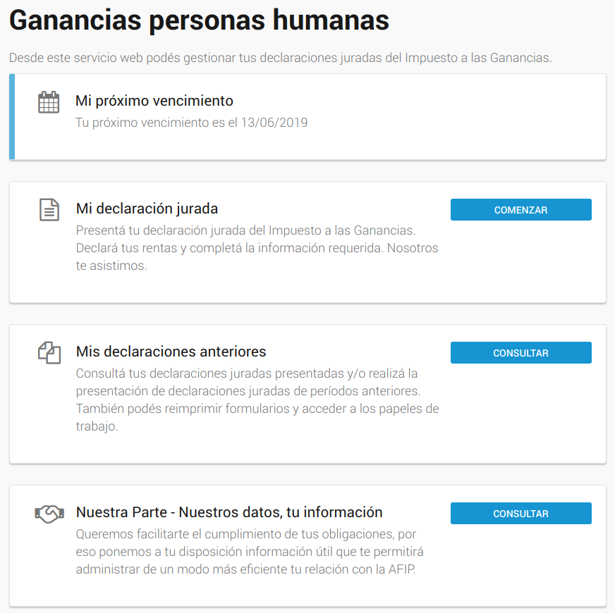 Ganancias Personas Humanas - Portal Integrado